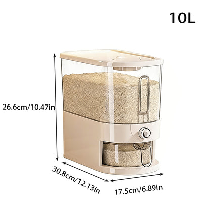 5KG Rice Dispenser Container Cereal Dispenser Box Dry Food Grain Storage Home